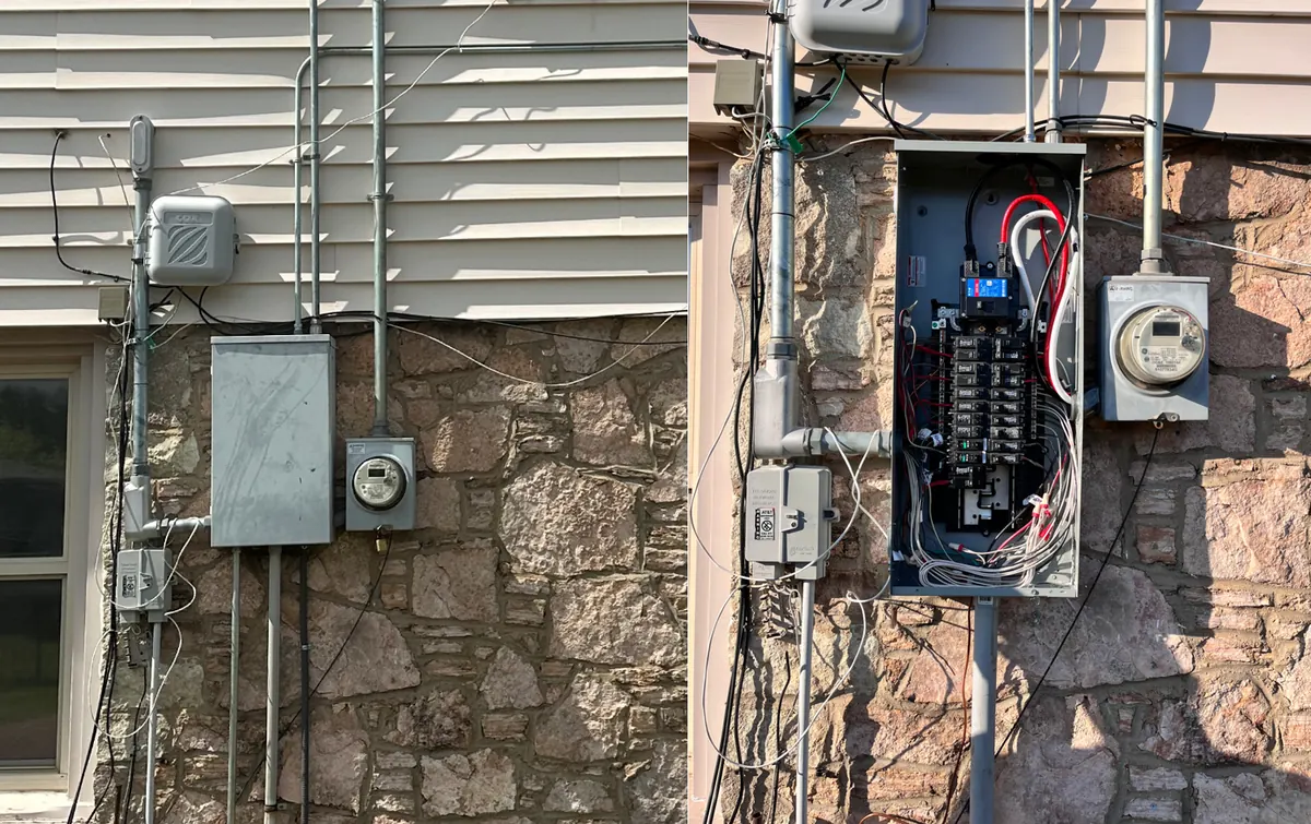 Before and after electrical panel replacement