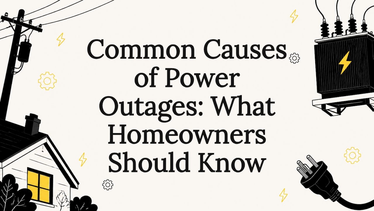 Decorative power outage title card illustration